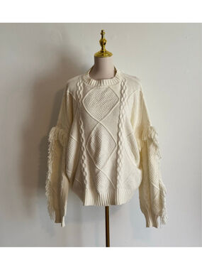 Women's Unbranded Crew Neck Sweater S Off-White